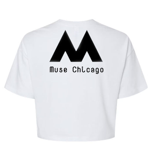 Muse Chicago 100% Cotton Logo Blank Long Crop Tee