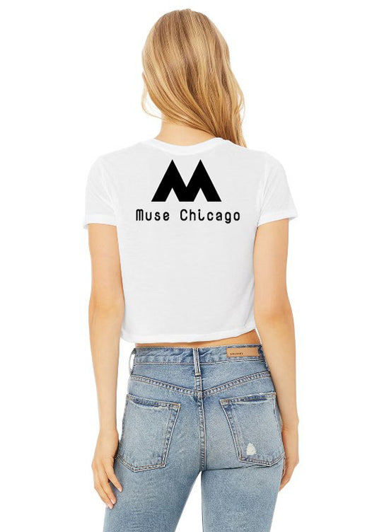 Muse Chicago 100% Cotton Logo Loose Fit Crop Tee